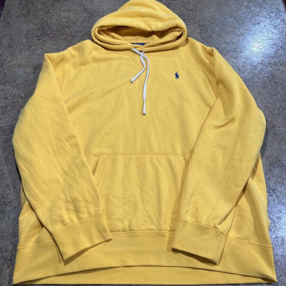 Polo Ralph Lauren 2xl Yellow Hoodie Pullover Mens Sweater